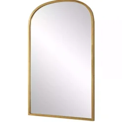 Kirklands Home Framed Mirrors|Gold Simple Round Top Wall Mirror