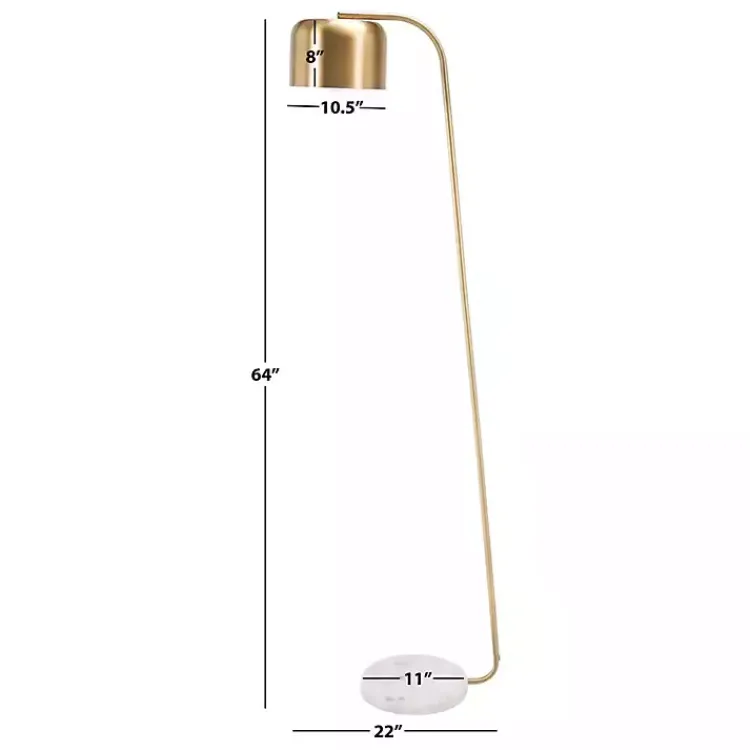 Kirklands Home Floor Lamps|Slanted Modern Floor Lamp with Marble Base Gold