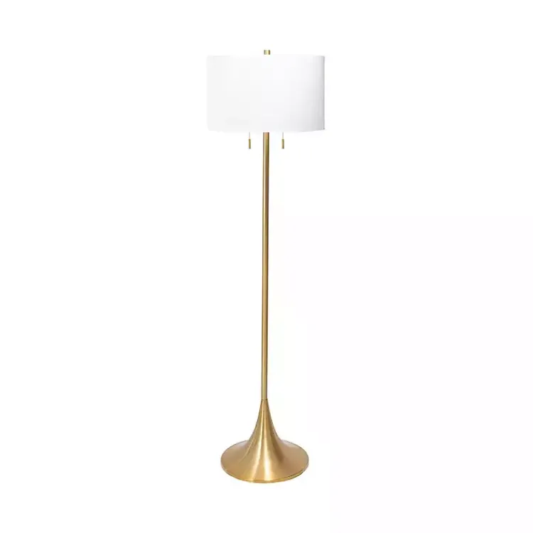 Kirklands Home Floor Lamps|Gold Sleek Modern Floor Lamp White
