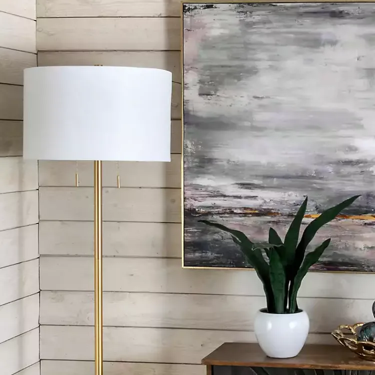 Kirklands Home Floor Lamps|Gold Sleek Modern Floor Lamp White