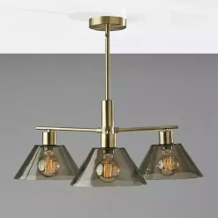 Kirklands Home Chandeliers & Pendant Lighting|Gold Smoked Glass Chandelier