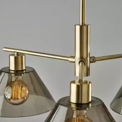 Kirklands Home Chandeliers & Pendant Lighting|Gold Smoked Glass Chandelier