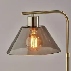 Kirklands Home Table Lamps|Gold Smoked Glass Table Lamp Gray
