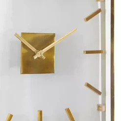 Kirklands Home Clocks|Gold Square Minimalist Wall Clock