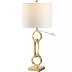 Kirklands Home Table Lamps|Gold Stacked Rings Alaia Table Lamp White