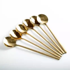 Kirklands Home Flatware & Cutlery|Stainless Steel Spoons, Set of 6 Gold