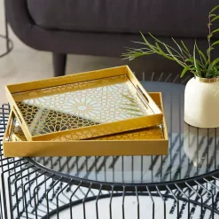 Online Sun Star 2-pc. Mirrored Tray Set Decorative Trays