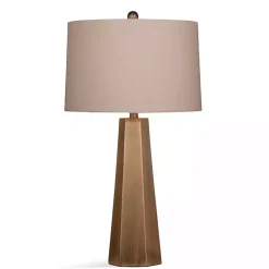 Kirklands Home Table Lamps|Gold Tapered Hexagon Table Lamp Tan