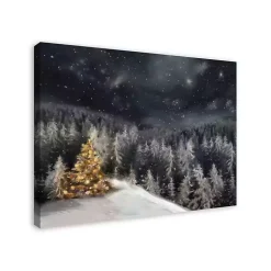 Outlet Gold Tree Winter Landscape Canvas Art Print Christmas Art & Wall Decor
