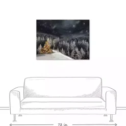 Outlet Gold Tree Winter Landscape Canvas Art Print Christmas Art & Wall Decor