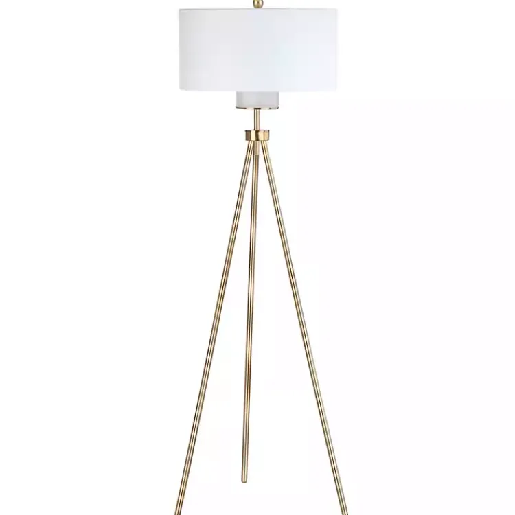 Kirklands Home Floor Lamps|Tripod Modern Floor Lamp Gold