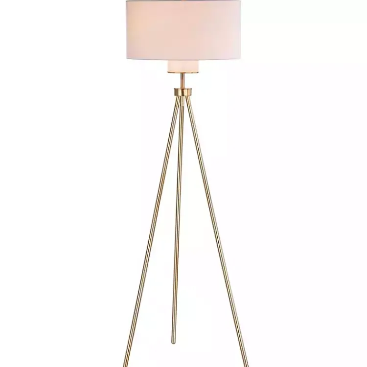 Kirklands Home Floor Lamps|Tripod Modern Floor Lamp Gold