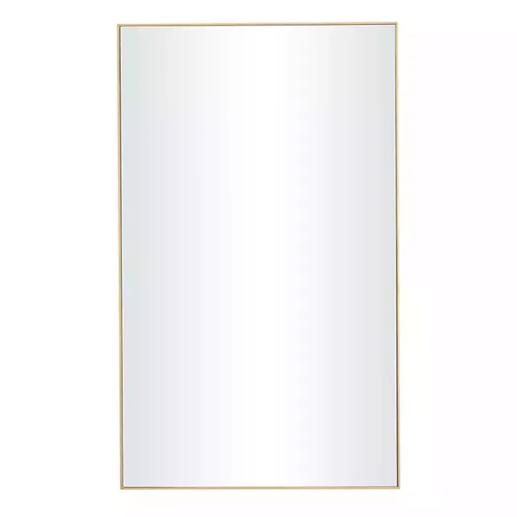 Kirklands Home Framed Mirrors|Gold Wood Rectangular Wall Mirror, 24x40 in.