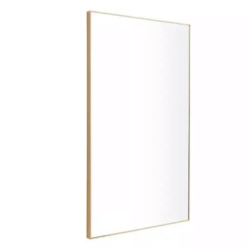 Kirklands Home Framed Mirrors|Gold Wood Rectangular Wall Mirror, 24x40 in.