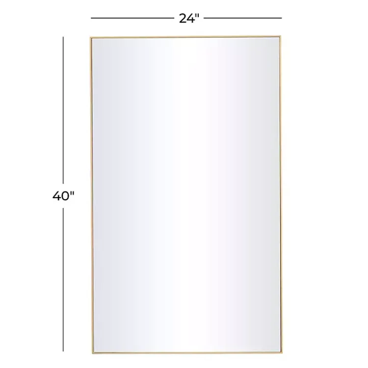 Kirklands Home Framed Mirrors|Gold Wood Rectangular Wall Mirror, 24x40 in.
