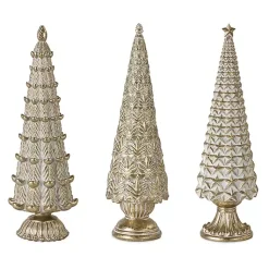 Discount Golden Art Decor Cone Tabletop Trees, Set of 3 Christmas Decorations