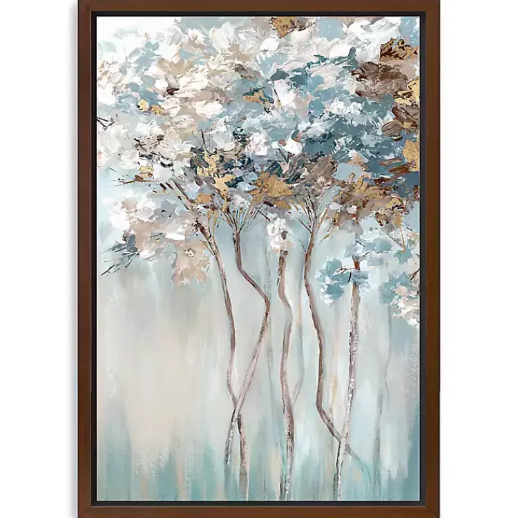Kirklands Home Framed Art|Golden Blue Forest Framed Canvas Art Print