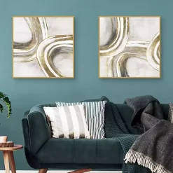 Kirklands Home Canvas Art|Golden Contours Framed Canvas Art Prints, Set of 2