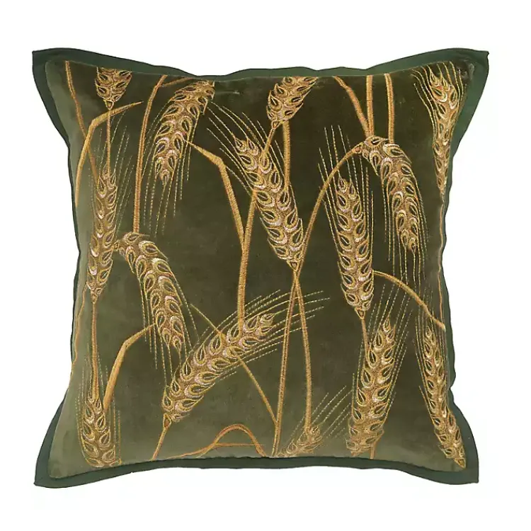 Hot Golden Embroidered Wheat Pillow Fall