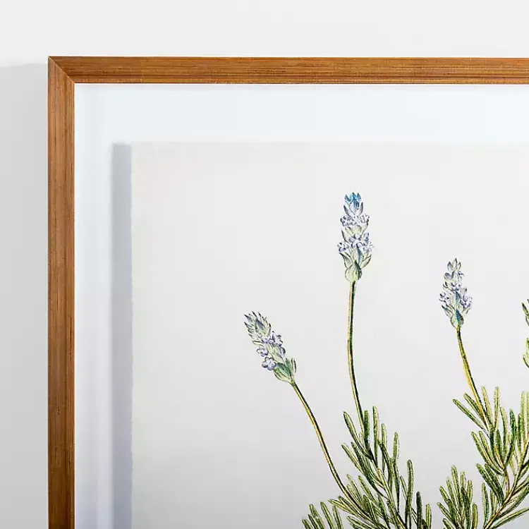Kirklands Home Framed Art|Golden Leaves Herbs Lavender Framed Art Print