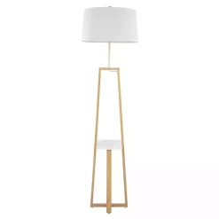 Kirklands Home Floor Lamps|Golden Triangle Marble Shelf Floor Lamp White