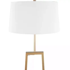 Kirklands Home Floor Lamps|Golden Triangle Marble Shelf Floor Lamp White