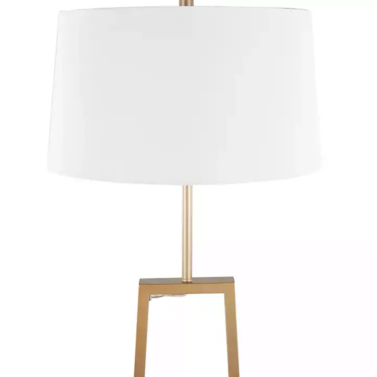 Kirklands Home Floor Lamps|Golden Triangle Marble Shelf Floor Lamp White