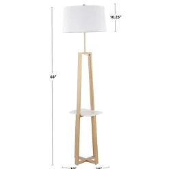 Kirklands Home Floor Lamps|Golden Triangle Marble Shelf Floor Lamp White