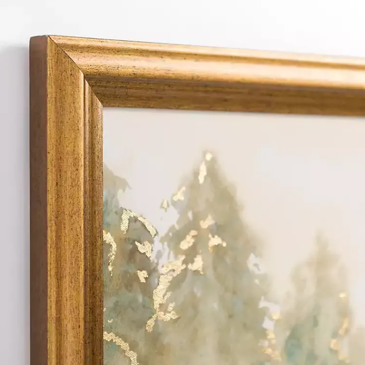 Kirklands Home Canvas Art|Golden Watercolor Treeline Framed Canvas Art Print