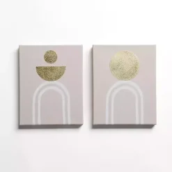 Kirklands Home Canvas Art|Golden White Arch Canvas Art Prints, Set of 2