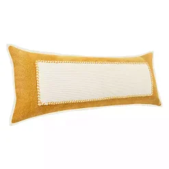 Discount Golden Yellow Riviera Braided Frame Lumbar Pillow Pillows