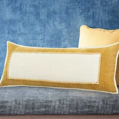 Discount Golden Yellow Riviera Braided Frame Lumbar Pillow Pillows