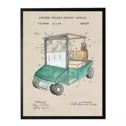 Kirklands Home Framed Art|Golf Cart Patent Framed Art Print Tan