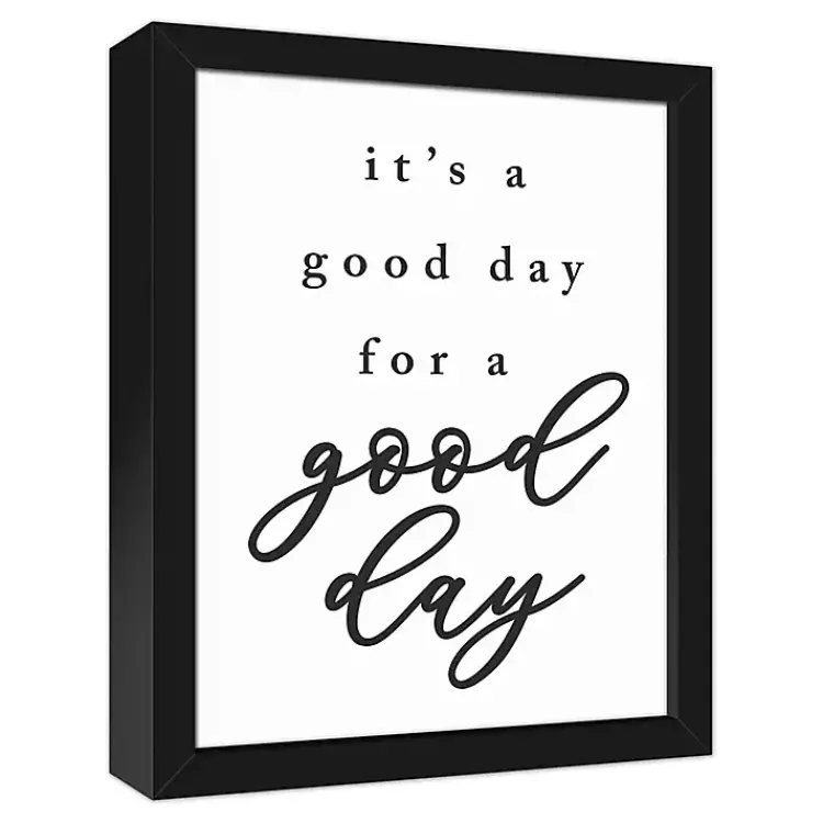 Kirklands Home Wall Quotes & Signs|Good Day for a Good Day Framed Canvas Wall Plaque