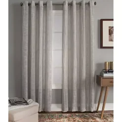 Kirklands Home Curtains & Drapes|Graphite Stripe Single Curtain Panel, 84 in.