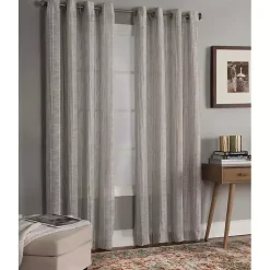 Kirklands Home Curtains & Drapes|Graphite Stripe Single Curtain Panel, 84 in.