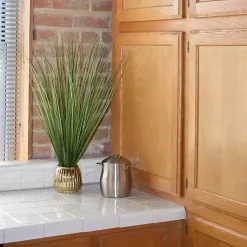 Discount Grass Arrangement in Gold Ribbed Pot Arrangements & Greenery