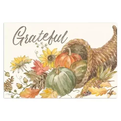 New Grateful Cornucopia Harvest Canvas Wall Plaque Fall
