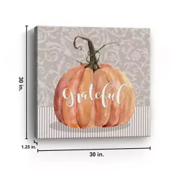 New Grateful Pumpkin Canvas Art Print, 30x30 Fall
