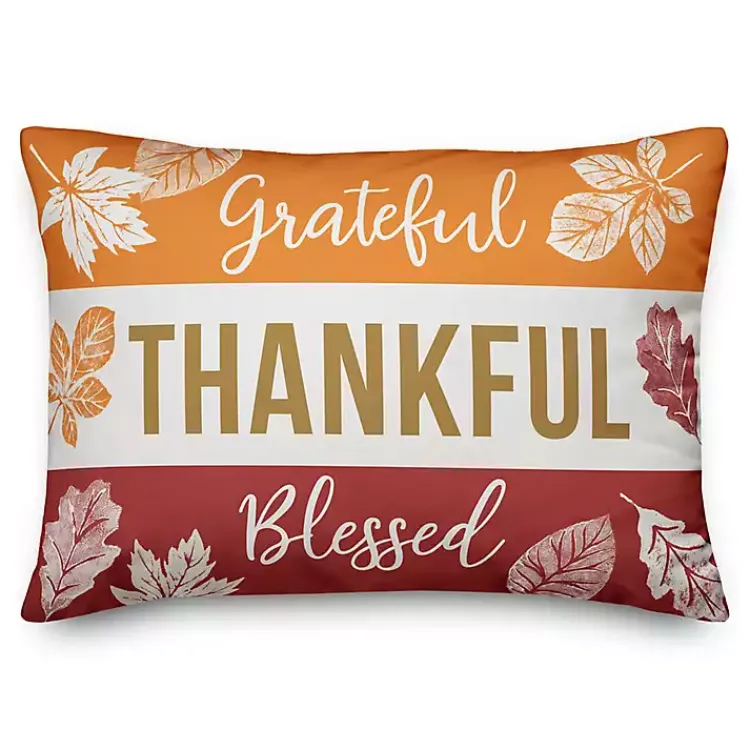 Outlet Grateful Thankful Blessed Fall Leaves Pillow Fall