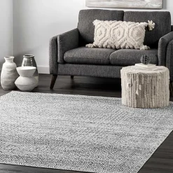 Kirklands Home Area Rugs|Gray Abstract Pattern Washable Area Rug, 4x6
