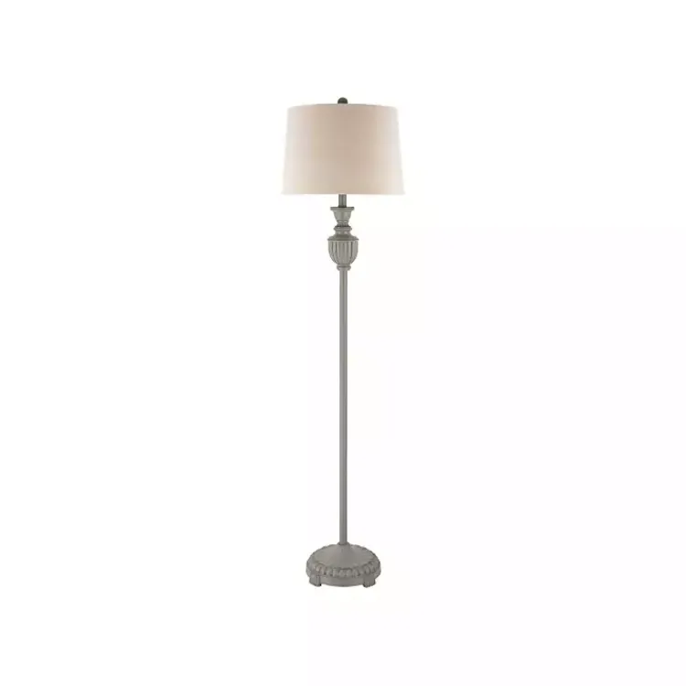 Kirklands Home Floor Lamps|Gray Algood Metal Floor Lamp Ivory