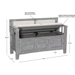 Kirklands Home Benches & Ottomans|Gray and Beige Carlton Storage Bench
