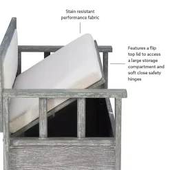 Kirklands Home Benches & Ottomans|Gray and Beige Carlton Storage Bench