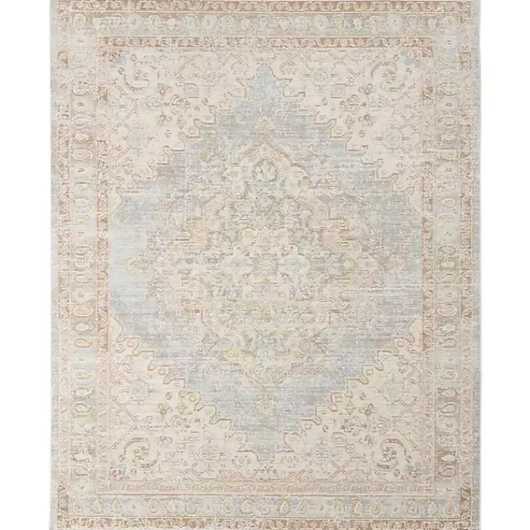 Kirklands Home Area Rugs|Gray and Beige Vintage Medallion Area Rug, 5x7