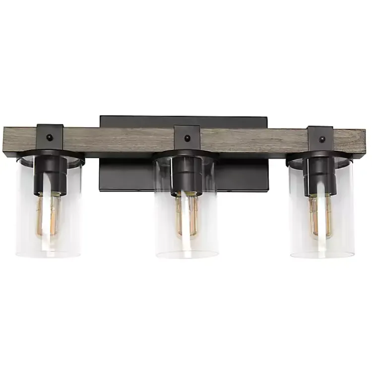 Kirklands Home Flush Mount Lighting|and Black Glass Shade Vanity Light Gray