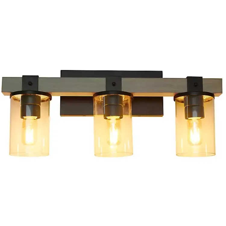 Kirklands Home Flush Mount Lighting|and Black Glass Shade Vanity Light Gray