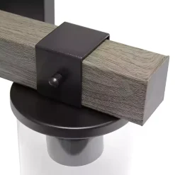 Kirklands Home Flush Mount Lighting|and Black Glass Shade Vanity Light Gray