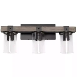Kirklands Home Flush Mount Lighting|and Black Glass Shade Vanity Light Gray