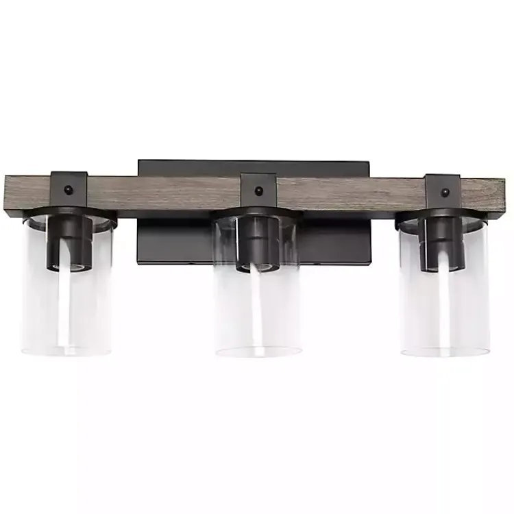 Kirklands Home Flush Mount Lighting|and Black Glass Shade Vanity Light Gray